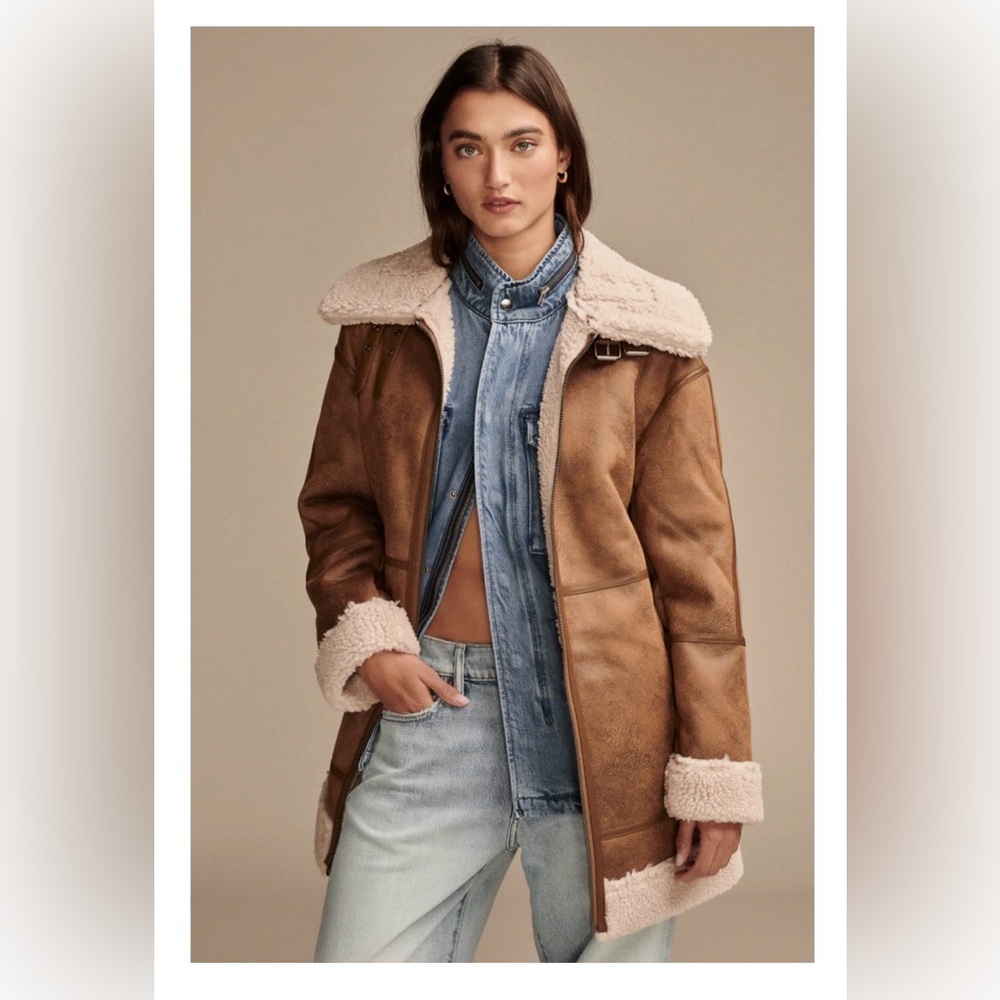 Lucky Brand Women's Faux-Shearling Zip-Front Coat NWOT SIZE XL
